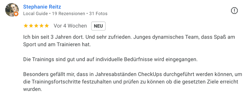 EMS Training Berlin Mitte - Bewertung