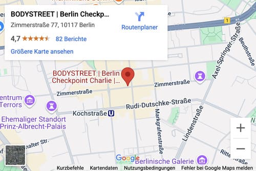 EMS Training Berlin Mitte Standort Bodystreet Checkpoint Charlie