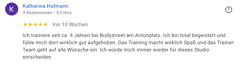 EMS Training Berlin Weißensee - Kundenbewertung